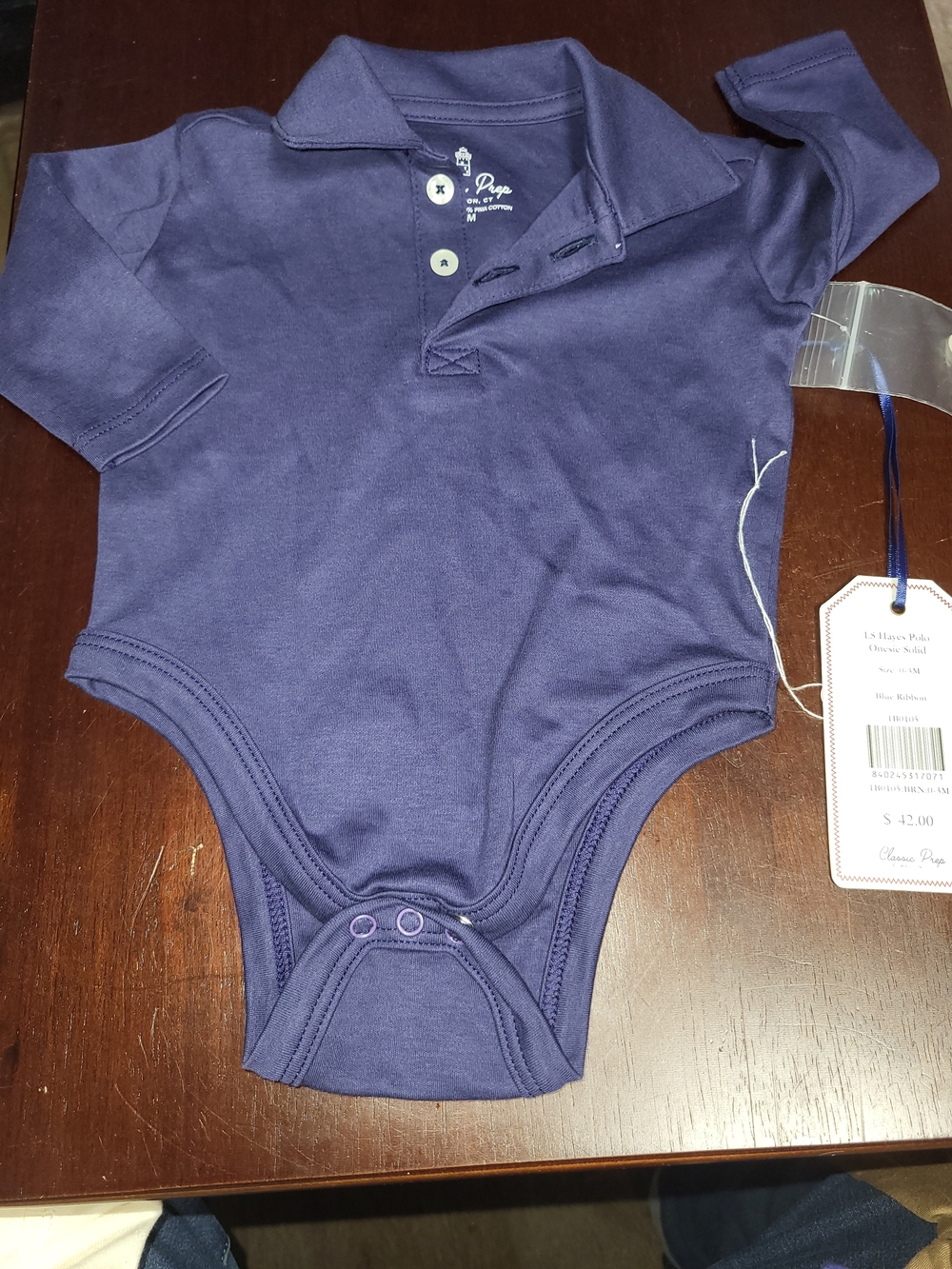 Classic Prep Baby Boys Size 0-3 Months Pima Cotton Navy Pplo Bodysuit New